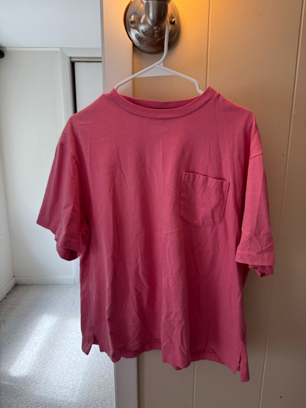 Lands' End Short-Sleeve Pocket Tee in Pink